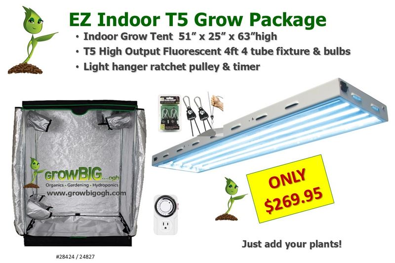 EZ Indoor T5 Fluorescent Grow Light Package