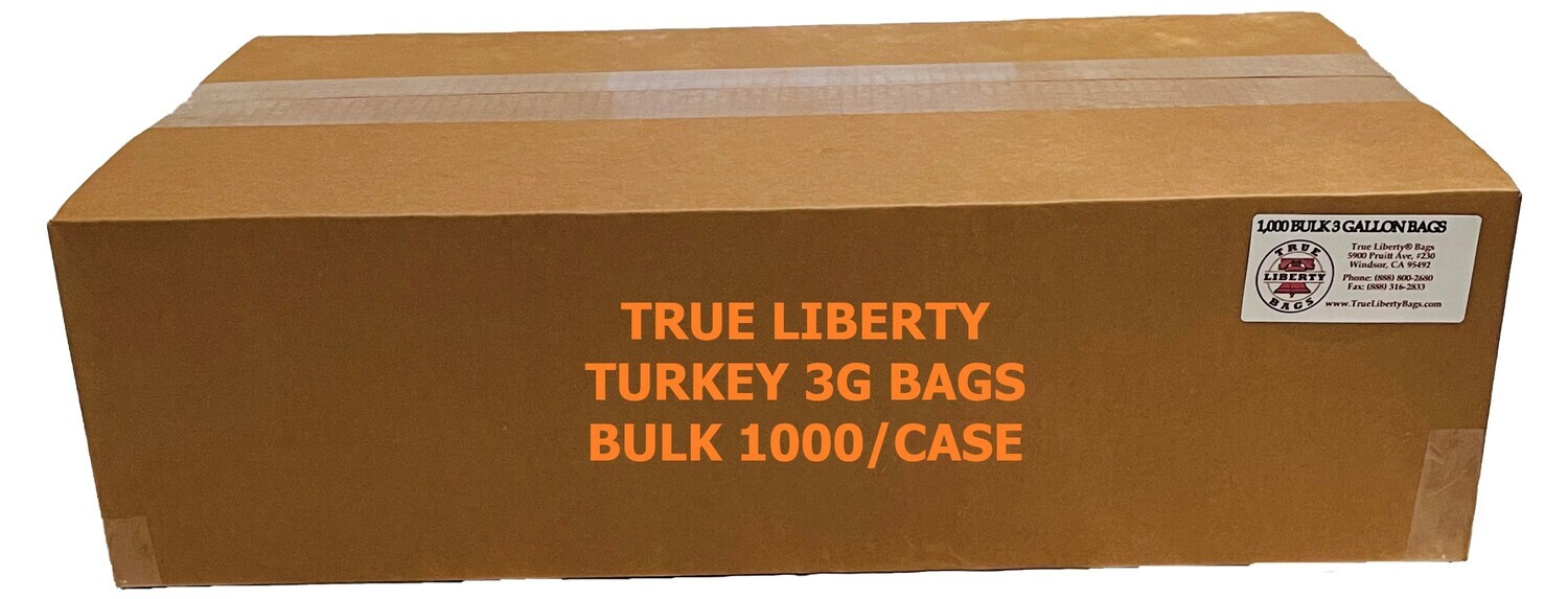 True Liberty 3 Gallon Turkey Bags 1000/BULK