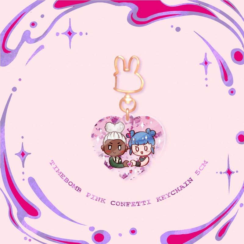Timebomb Pink Confetti Keychain