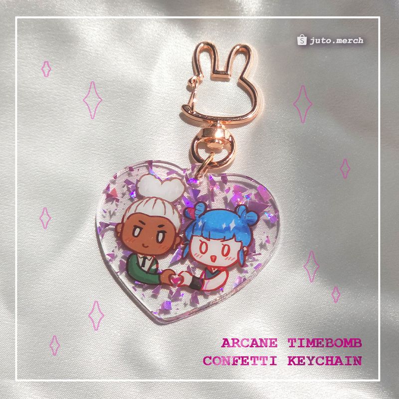 Timebomb AU Pink Confetti Keychain