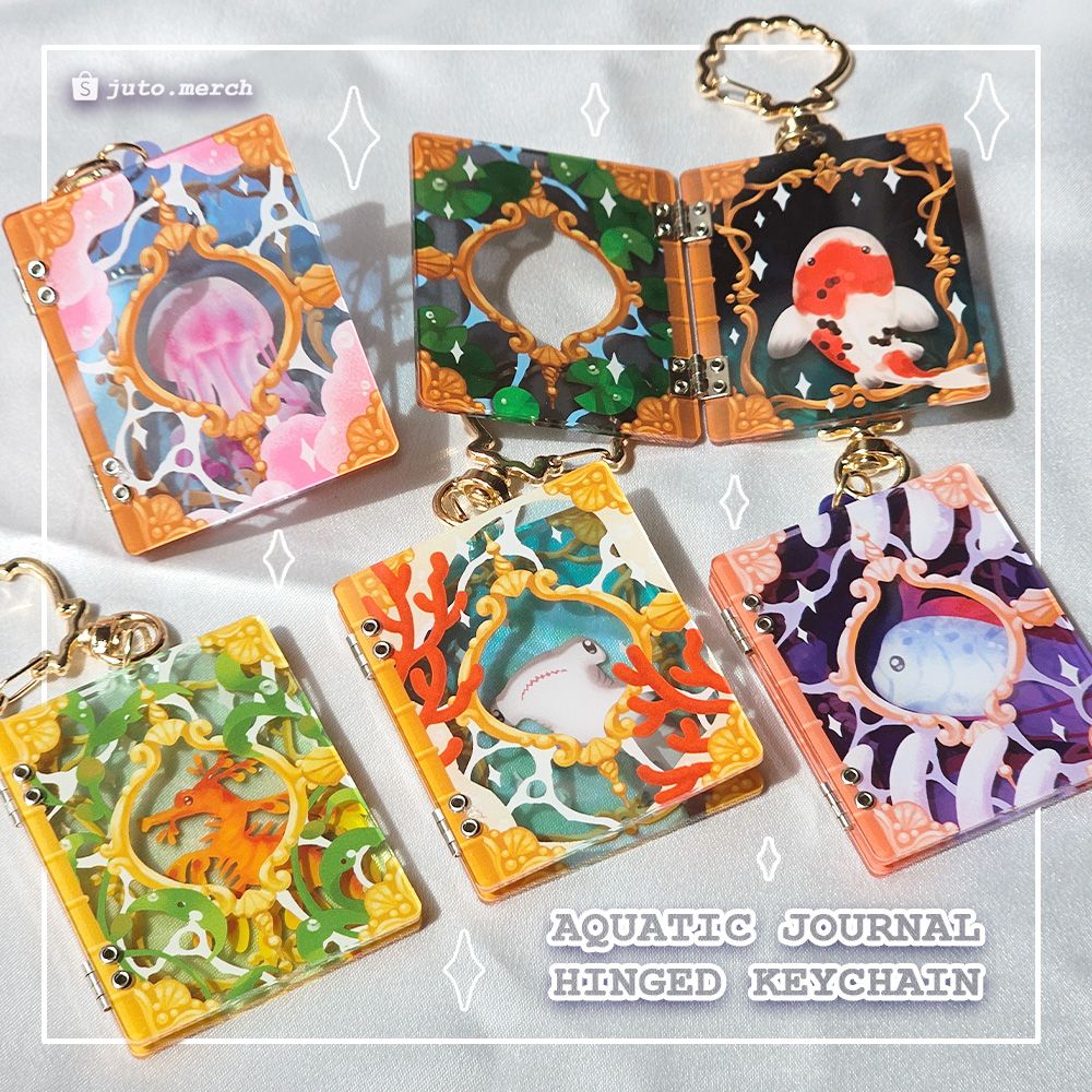Aquatic Journal Hinged Keychain
