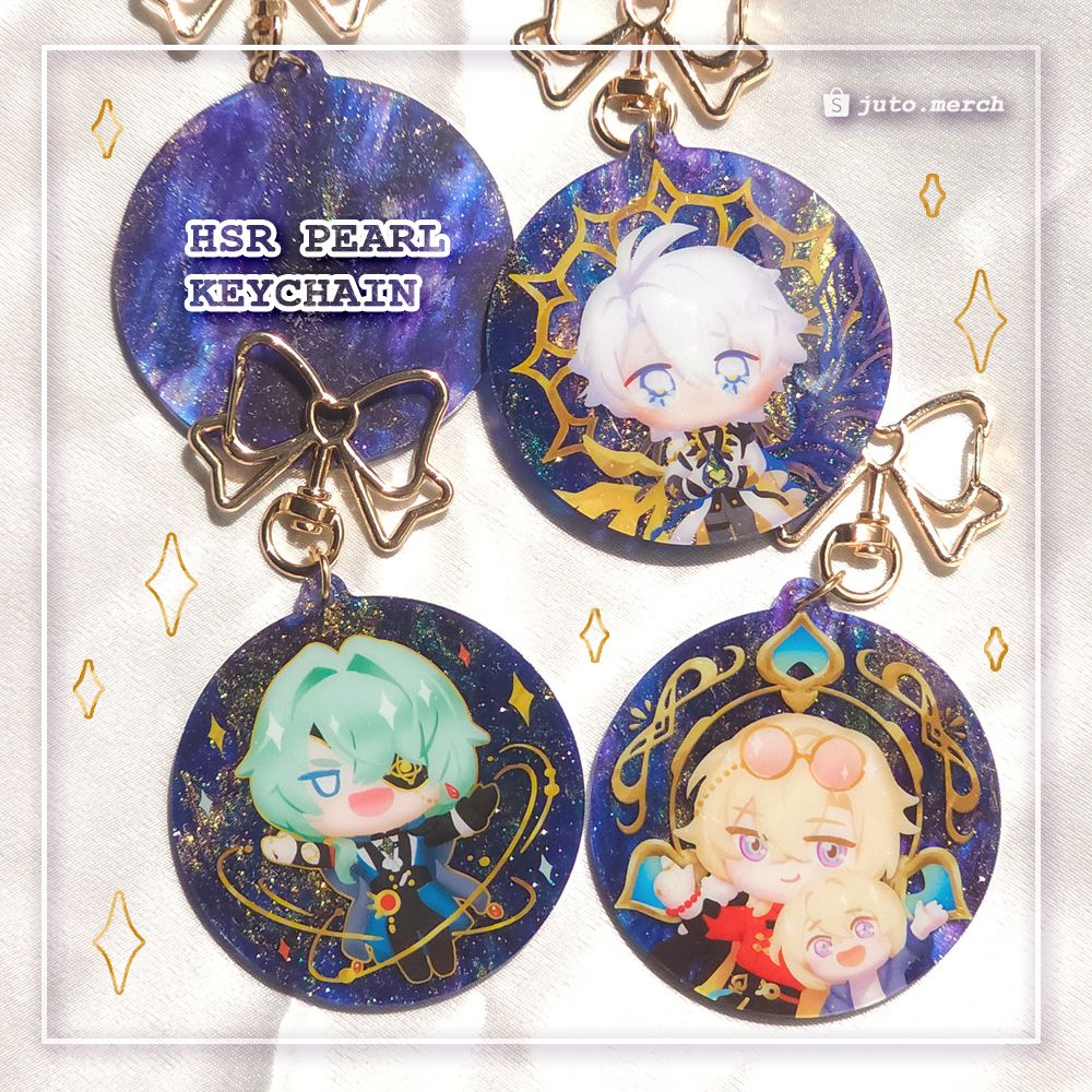 HSR Pearl Keychain: Aventurine, Phainon, Anaxa