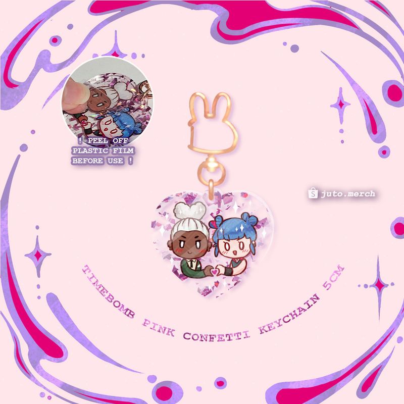 Timebomb AU Pink Confetti Keychain