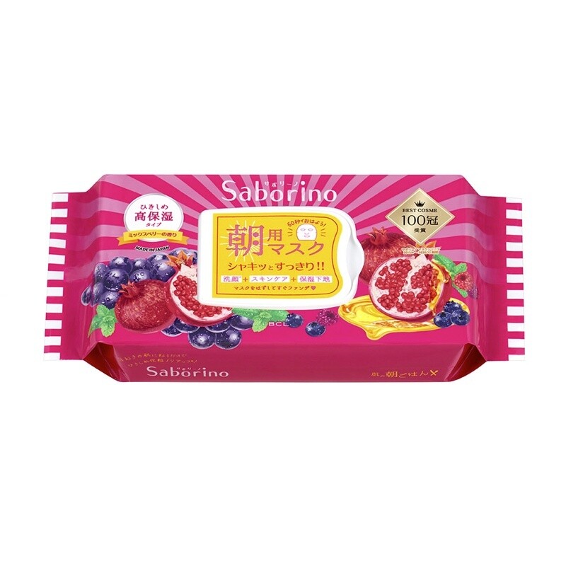 BCL Saboring Morning Face Mask Mix Berry Moisture 28 Sheets