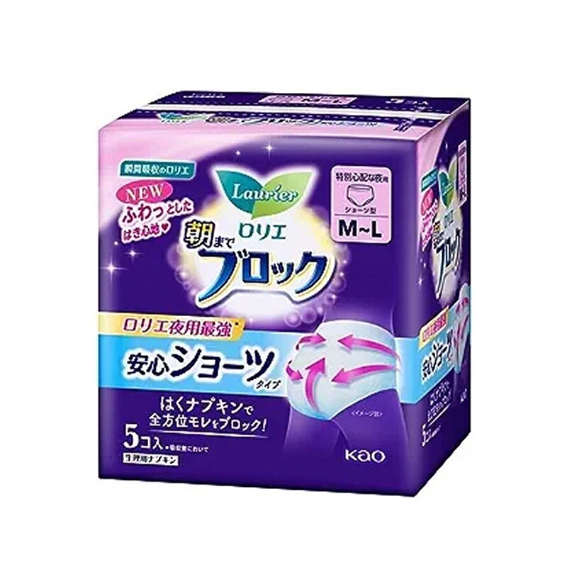Kao Laurier Sanitary Napkin Super Guard Shorts Type M Size 5P