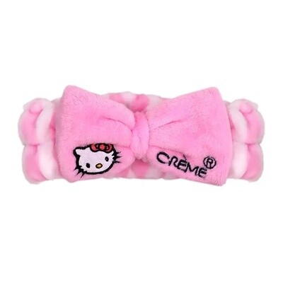 TCS Hello Kitty Plush Spa Headband (Pink Stripe)