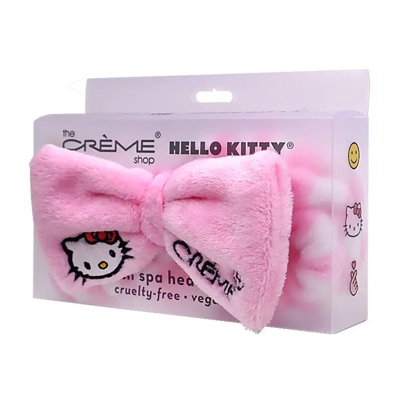 TCS Hello Kitty Plush Spa Headband (Pink Stripe)
