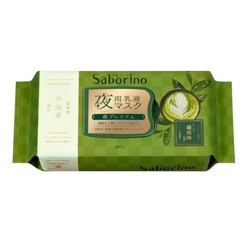 BCL Saborino Night Face Sheet Premium Matcha Milk 24 Sheets *