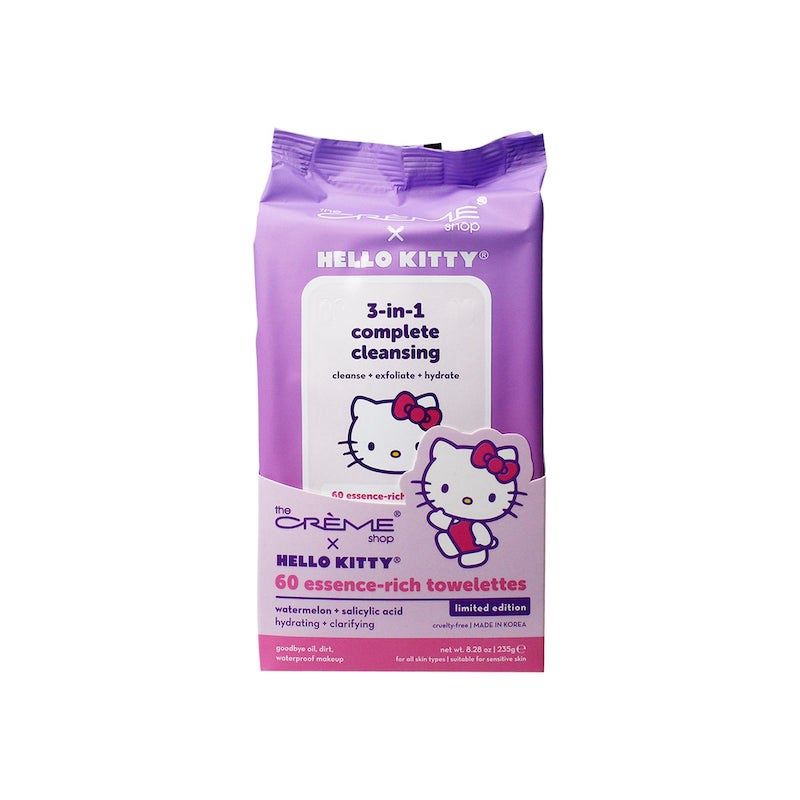 TCS SANRIO Hello Kitty Purple Complete Cleansing Towelettes 60CT(Watermelon) *
