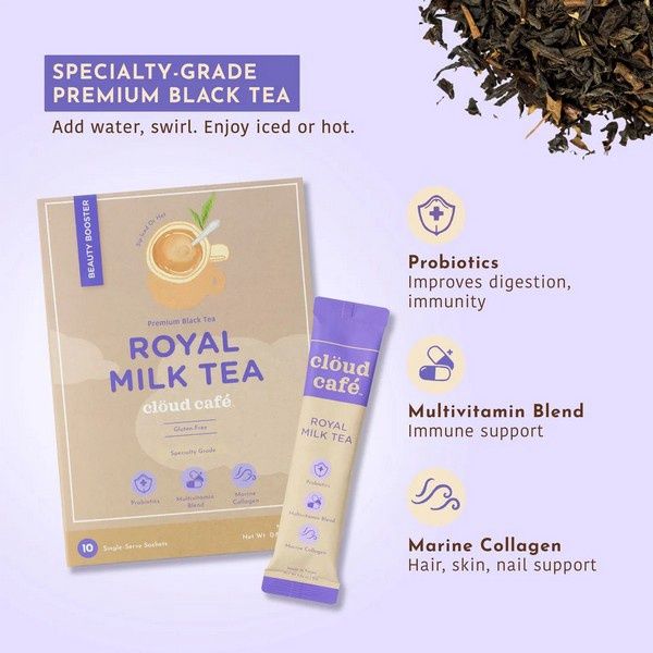 Cloud Cafe Royal Milk Tea Probiotics + Prebiotics + Marine Collagen 10 Packets*