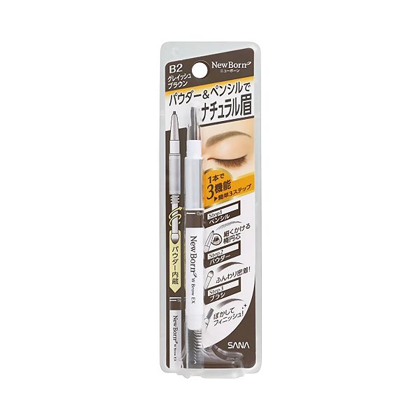 SANA Crayon à sourcils nouveau-né 3 voies B6 Marron naturel