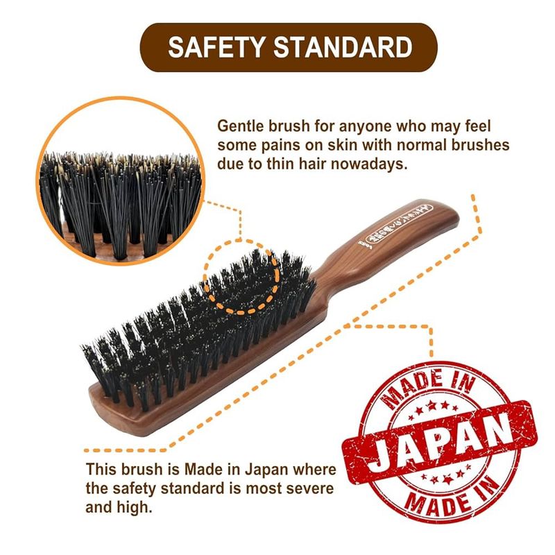 Vess Gentle-Touch Wild Boar 100% Hair Brush (JI- 1000)