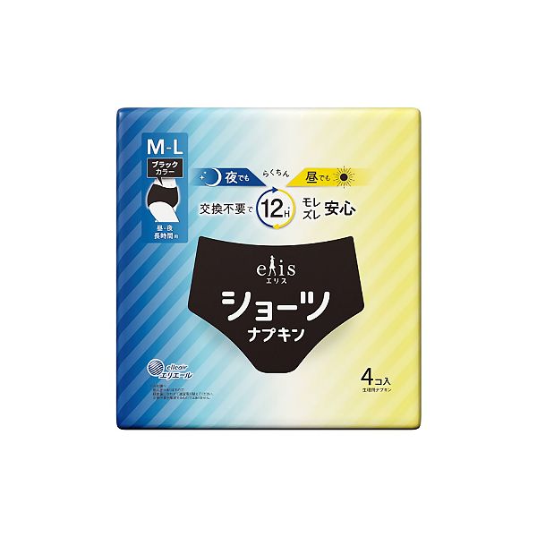Elleair Elis Sanitary Shorts M-L Black 4P