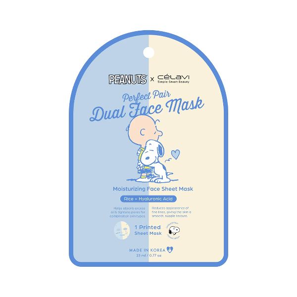 Celavi Peanuts Dual Face Mask (Rice&amp;Hyaluronic Acid)