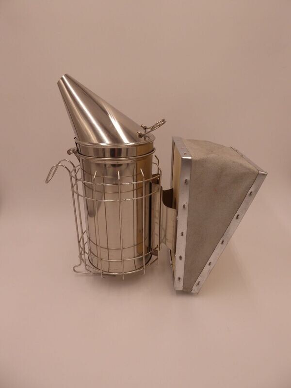 Smoker 10 cm Edelstahl Blasebalg mit echten Leder und Innen- Rauchdose