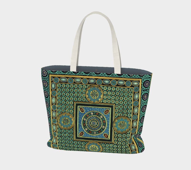 Teal  Large Tote Bag