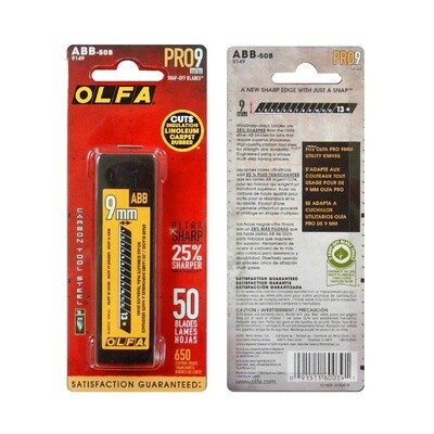 Olfa EXCEL BLACK™ Ultra Sharp Blade 18mm - Pack of 50 (LBB50B)