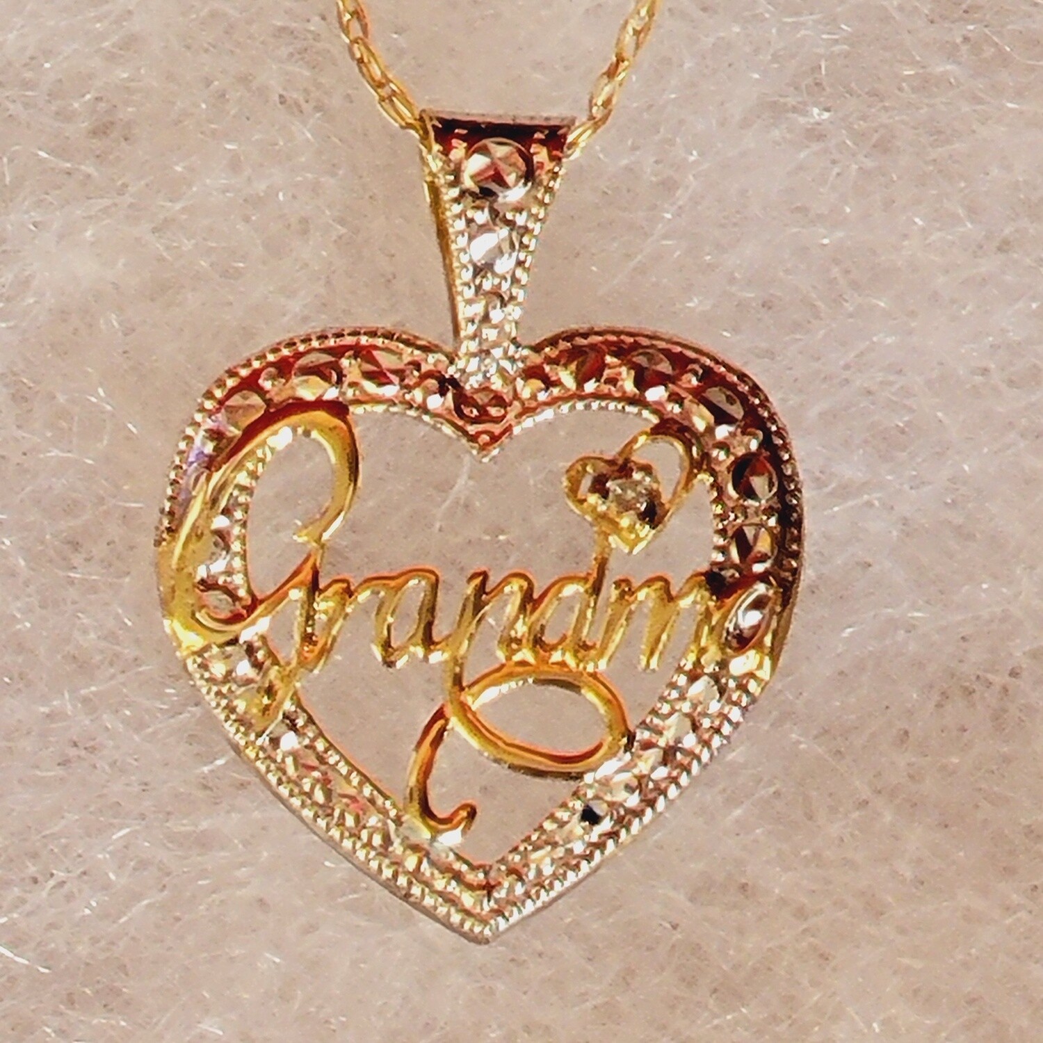 10KT Diamond GRANDMA  Pendent and Necklace