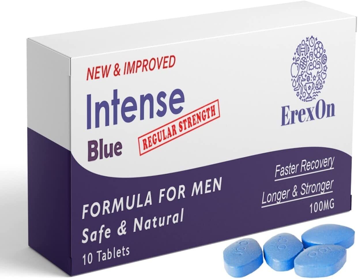 ErexOn - Intense Blue 10 Tablets - Herbal Supplement for Men