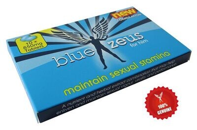 10 x Genuine Blue Zeus™ Male Erection Sexual Performance Enhancer Tablets