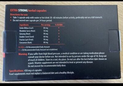 Extra Strong 20 Capsules Herbal Pills Max Strength Performance Aid ⭐️⭐️⭐️⭐⭐