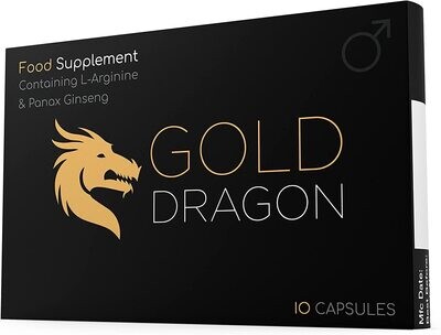 Extra Strong (10 Capsule) Gold Dragon Ginseng Complex - 100MG - Premium Enhanced Energy, Stamina &amp; Endurance.