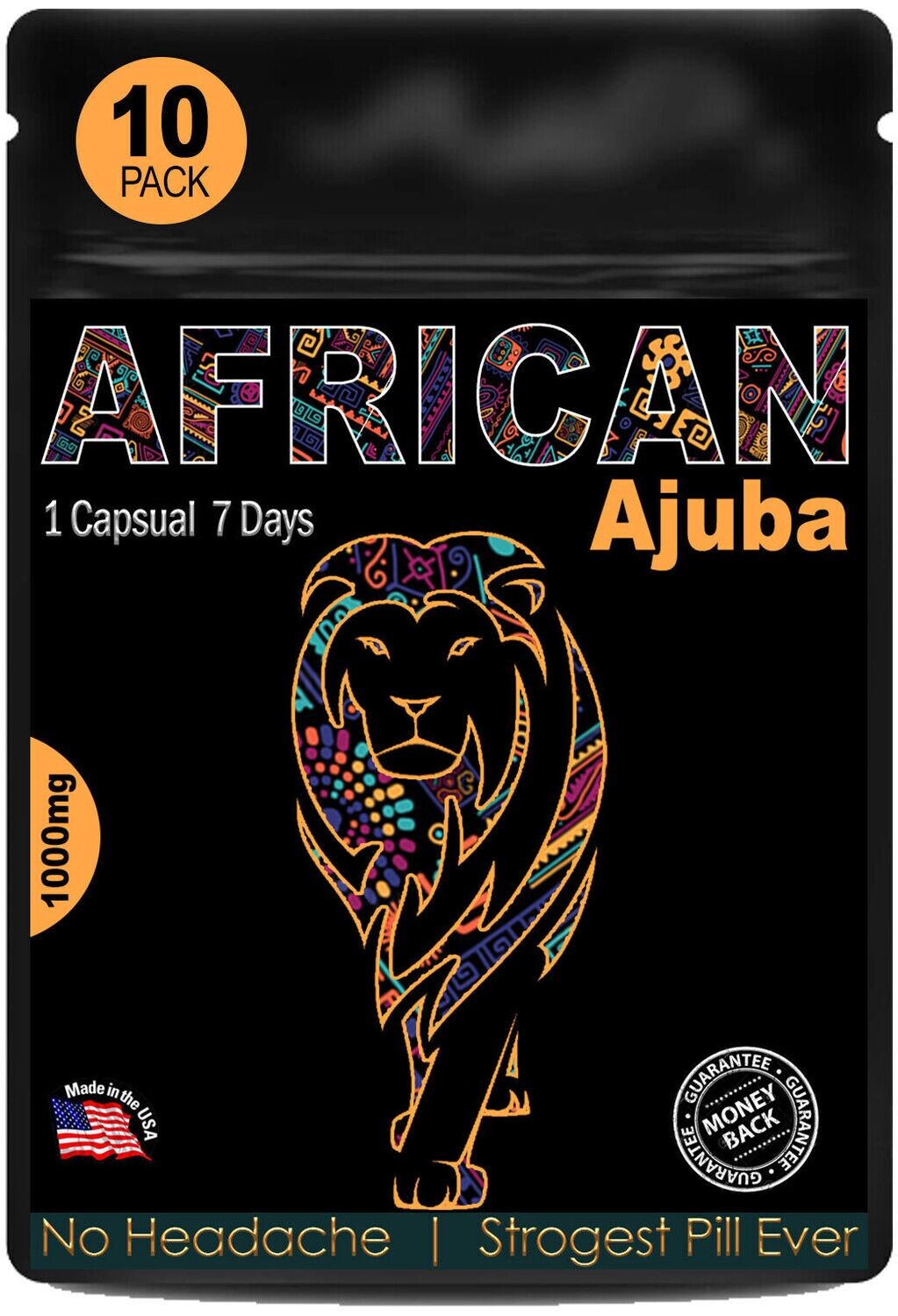 AFRICAN AJUBA SEX PILLS ALL NATURAL MALE Enhancement EXTREME POWER DRAGON Herbal