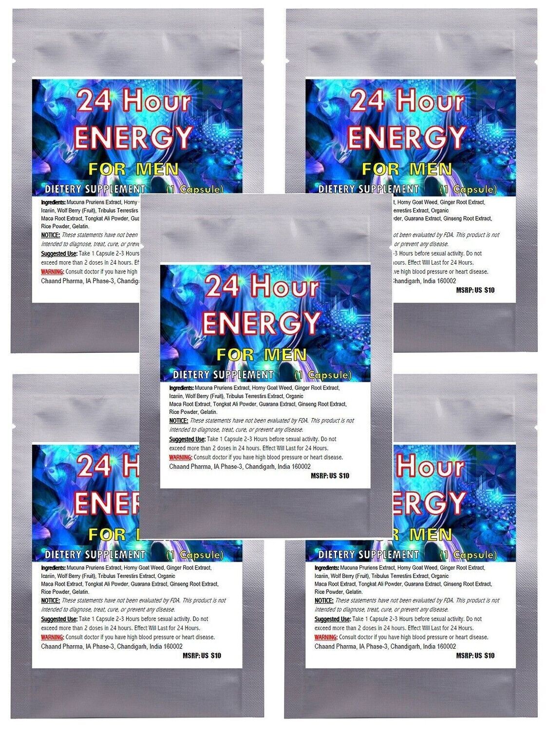 24 HR Hour Energy for Men - Strong sex pills - 10 Pack - 24hr