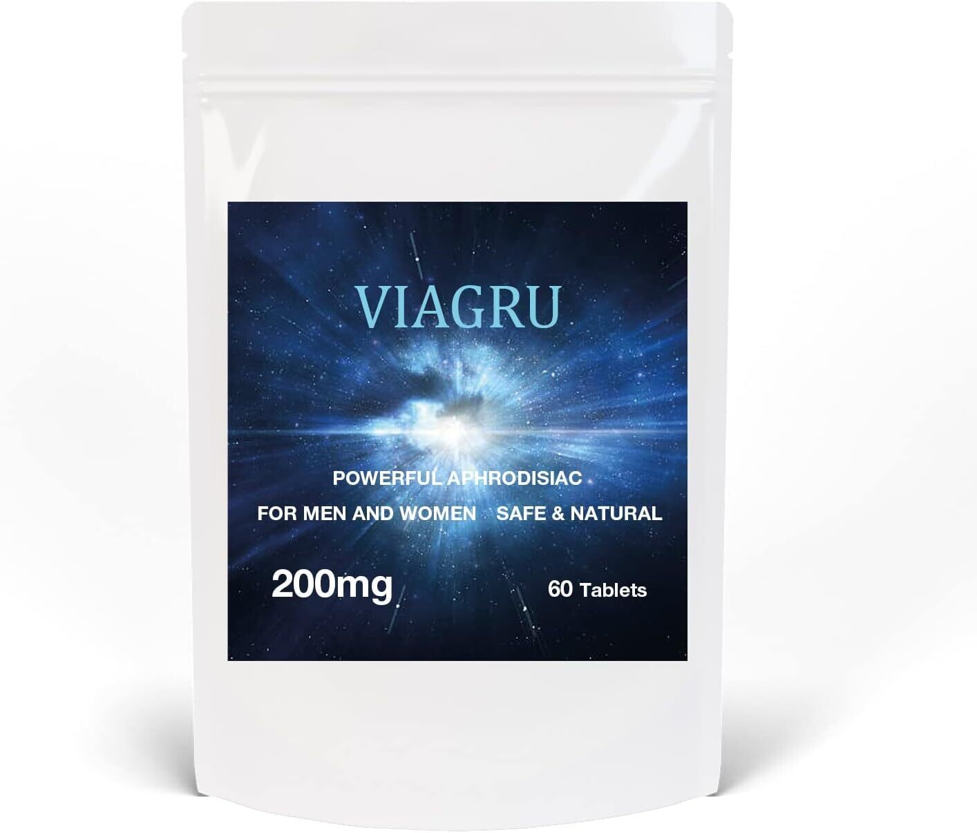 Viagru 200mg 60 High Dose Blue Tablets for Men and Women, Stay Harder for Longer, Natural and Safe