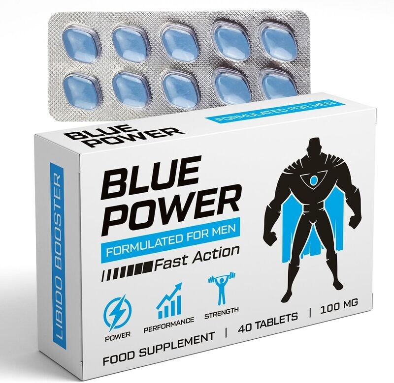 Blue Power 40 Pills 100mg - Stronger &amp; Harder Enhanced Strength &amp; Firmness for Men