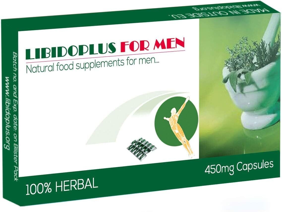 New! Super Extra-Strong LIBIDOPLUS® - GINSENG AND HERBAL FOOD SUPPLEMENT FOR MEN. The Most Effective Natural, Powerful and Fast Acting Food Supplement for men! - (Pack of 10 Capsules)