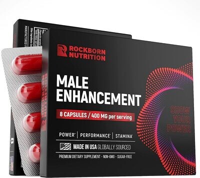 Rockborn Herbal Supplement for Men’s Health with Horny Goat Weed and Tribulus Terrestris - Made in USA - 8 Capsules