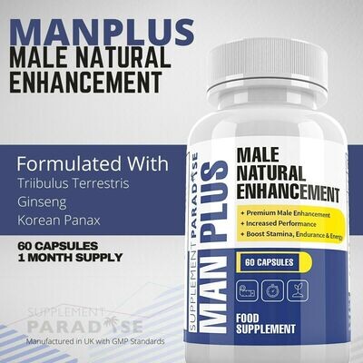 Man Plus - Male Natural Enhancement - 1 Month Supply - (60 Capsules)