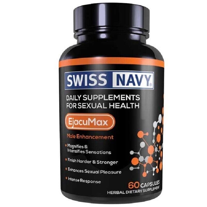 Swiss Navy Ejacumax For Him 60ct, Adult Male Foreplay Sex Pills Supplements, New