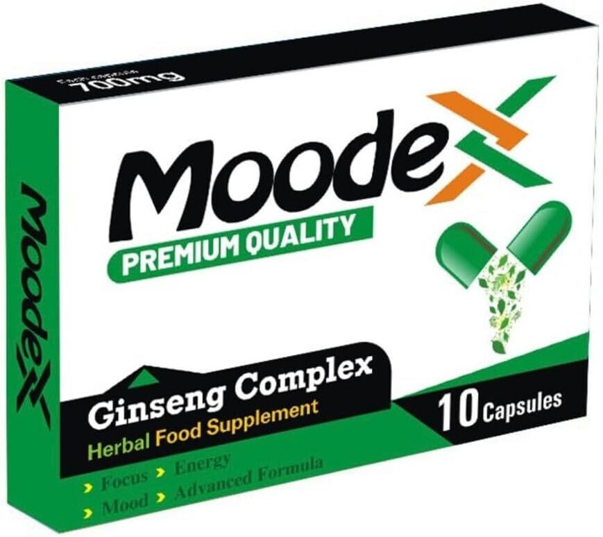 MoodeX Green-New Stronger for Longer Formula for Men - Ultra Strong Performance Enhancing Pills, Stamina Endurance Booster Green Supplement Pills for Men - 10 Ginseng Capsules 700MG