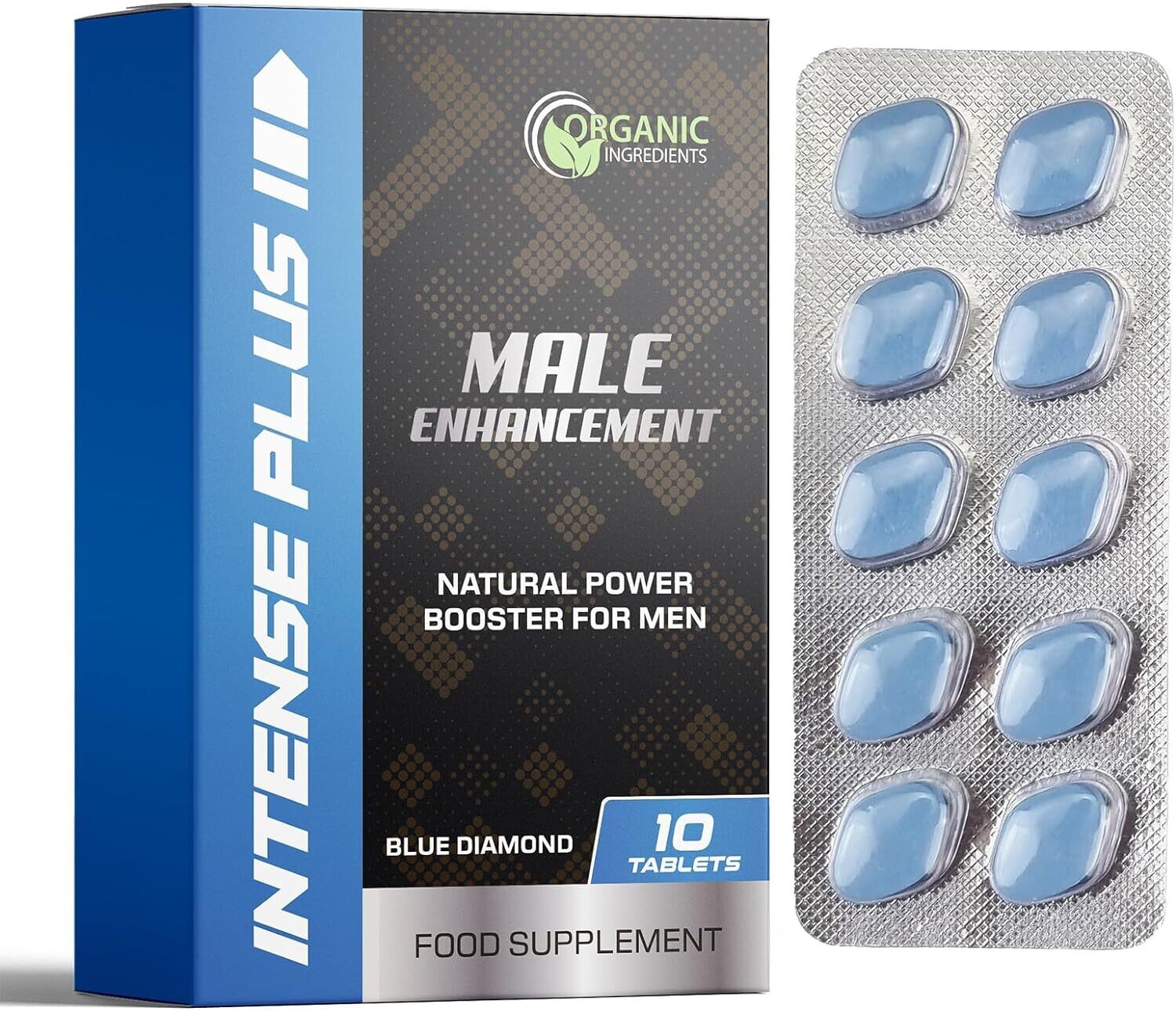 Intense Plus Stronger &amp; Harder Enhanced Strength, Male Enhancing Pill Firmness &amp; High Stamina Tablets Prolonged Performance - Herbal &amp; Food Supplement