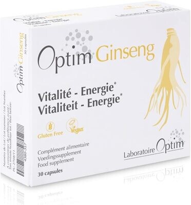 Ginseng natural aphrodisiac for men erection 30 capsules - capsules | Supplement Panax red ginseng from Korea grown in Belgium high content ginsenosides | Optim Ginseng