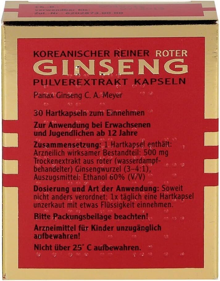 Pure Korean Red Ginseng Extract Capsules – Set of 30-Month Course – Pharmaceutical Quality