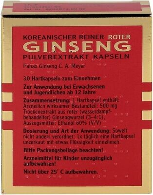 Pure Korean Red Ginseng Extract Capsules – Set of 30-Month Course – Pharmaceutical Quality