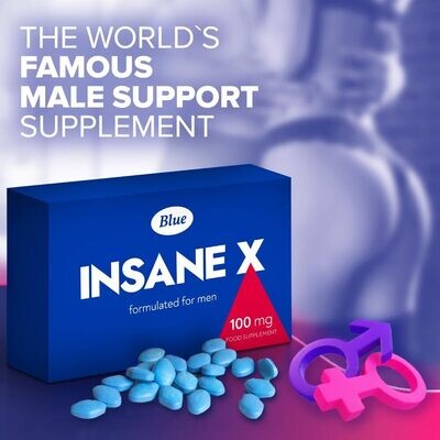 INSANE X 30 Tablets for Men Blue Elite 100mg - Enhanced Strength &amp; Stamina