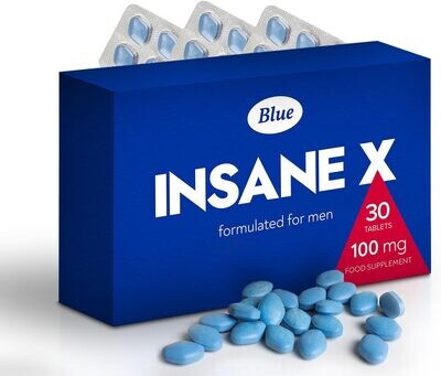 INSANE X 30 Tablets for Men Blue Elite 100mg - Enhanced Strength & Stamina INSANE X 30 Tablets for Men Blue Elite 100mg - Enhanced Strength & Stamina
