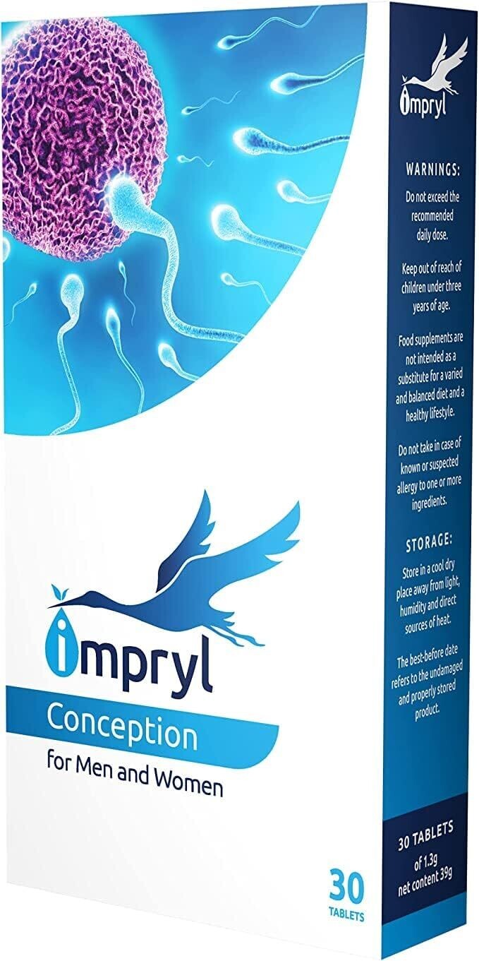 Impryl - Conception - Fertility Supplement for Men and Women - Maximise Sperm and Egg Quality for Conception - 30 Tablets - Pregnancy Vitamins - Vegan