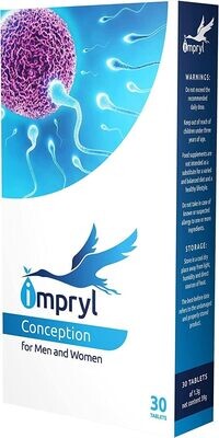 Impryl - Conception - Fertility Supplement for Men and Women - Maximise Sperm and Egg Quality for Conception - 30 Tablets - Pregnancy Vitamins - Vegan Impryl - Conception - Fertility Supplement for Men and Women - Maximise Sperm and Egg Quality for Conception - 30 Tablets - Pregnancy Vitamins - Vegan
