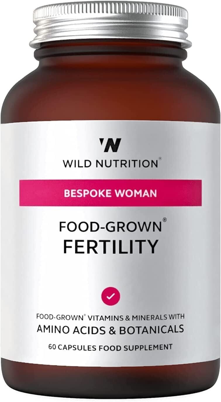 Wild Nutrition Food-Grown® Fertility Supplements for Women | Support Healthy Ovulation and Mental Wellbeing | Folate Supplement with Magnesium, Chromium, and Zinc | 60 Capsules