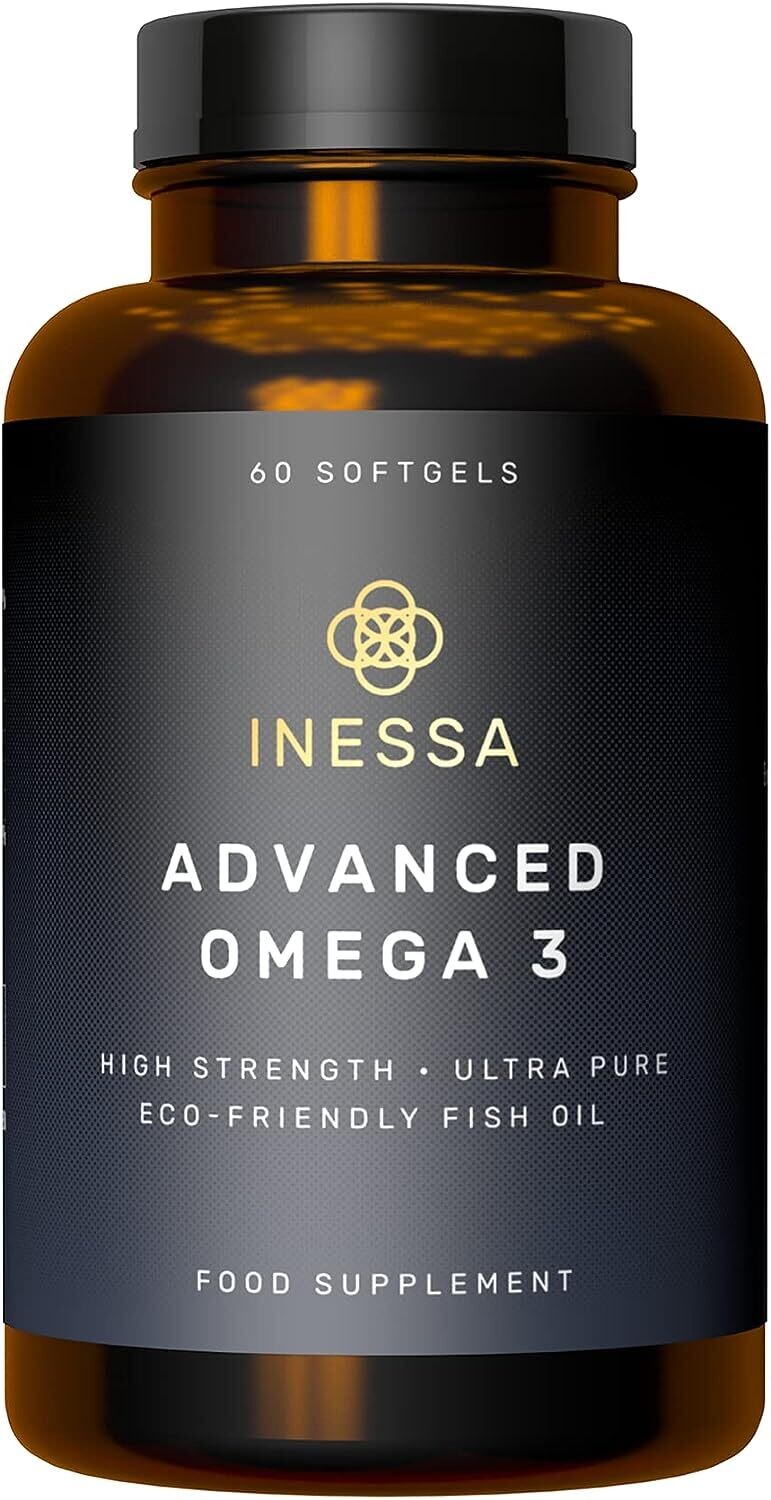 Omega 3 Fish Oil 1200mg (480mg EPA/360mg DHA per capsule) High Strength, Ultra Pure, Eco Friendly 60 capsules, 2 months supply. GMP &amp; Friends of The Sea Certification