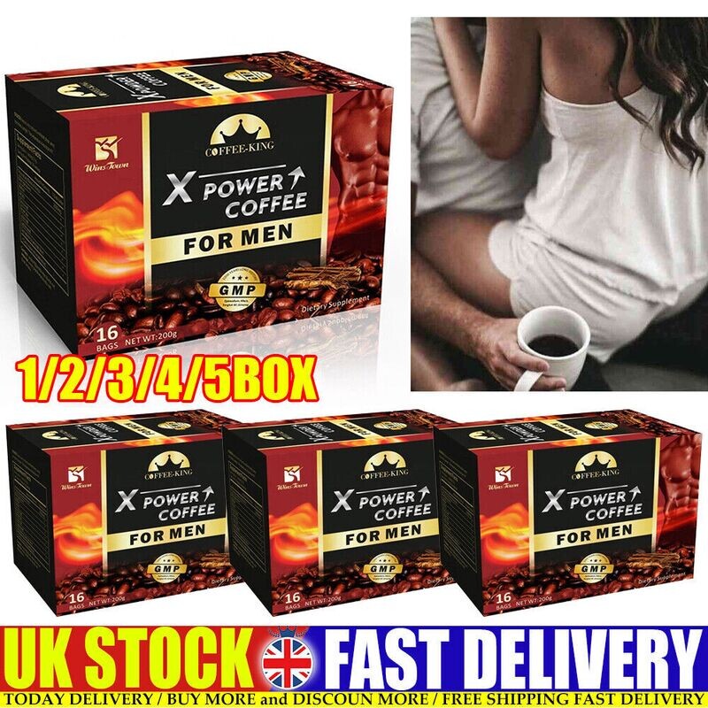 X Power Coffee for Men Ginseng Maca Relieve Stress Energy Sexual Desire 16Pc/box