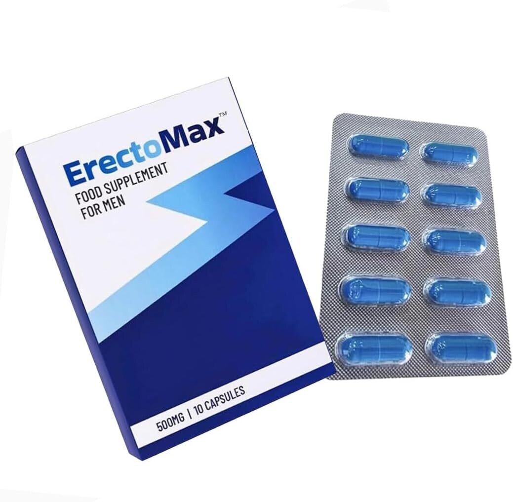 ErectoMax™ High Strength for Men’s Endurance &amp; Stamina – 500mg Natural Herbal Energy Support Blue Pills for Men 10 Pills