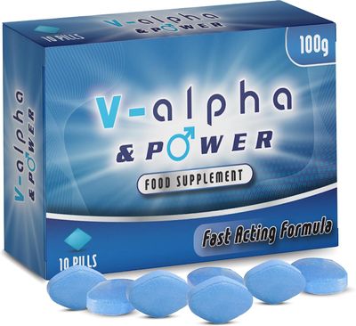 V-alpha &amp; power | 10 Tablets | 100MG Herbal Natural Ingredient - Power &amp; Performance | Fast Acting Energy