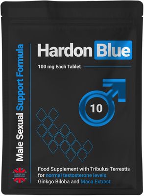 HARDON BLUE - 10 Tablets, Performance Supplements for Men, Extra Strong, Last Longer, Energy and Stamina Support, 100% Herbal, Ginseng, Maca