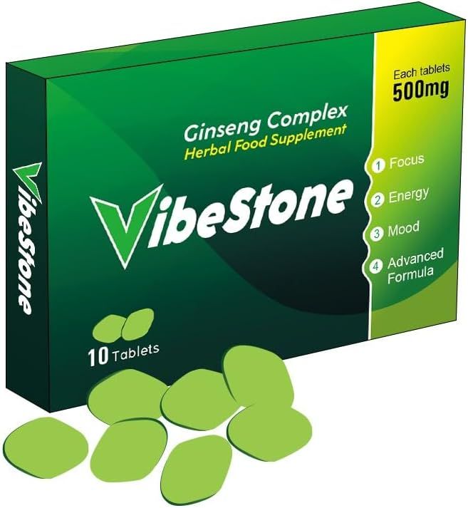 New VIBESTONE 10 Pills 500mg - Stronger &amp; Harder Enhanced Strength &amp; Firmness for Men - Designed to Boost High Stamina, Performance &amp; Natural Male Enhancing Food &amp; Herbal Supplement